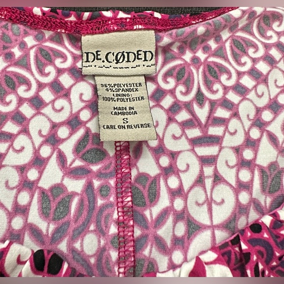 DE.CØDED | Small Pink Lined Boho Banded Dress with cap sleeves - Picture 6 of 7